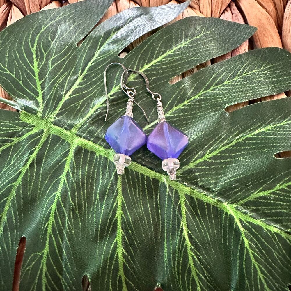 BOGO FREE BEADED PURPLE EARRINGS